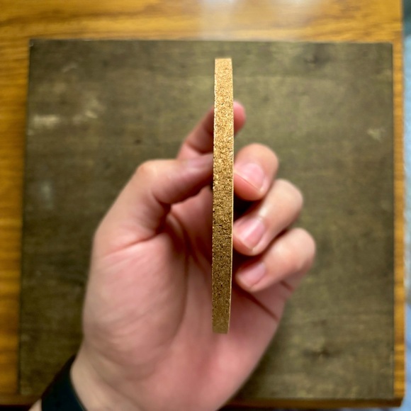 Iron Man Helmet Logo Laser Engraved Cork Coaster - Picture 5 of 5